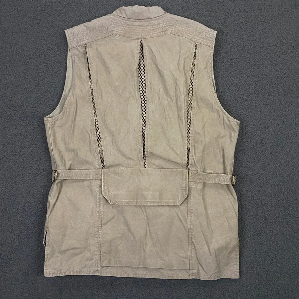 Vintage Banana Republic Safari Vest Mens Medium Khaki Hunt Bush Photographer Tan